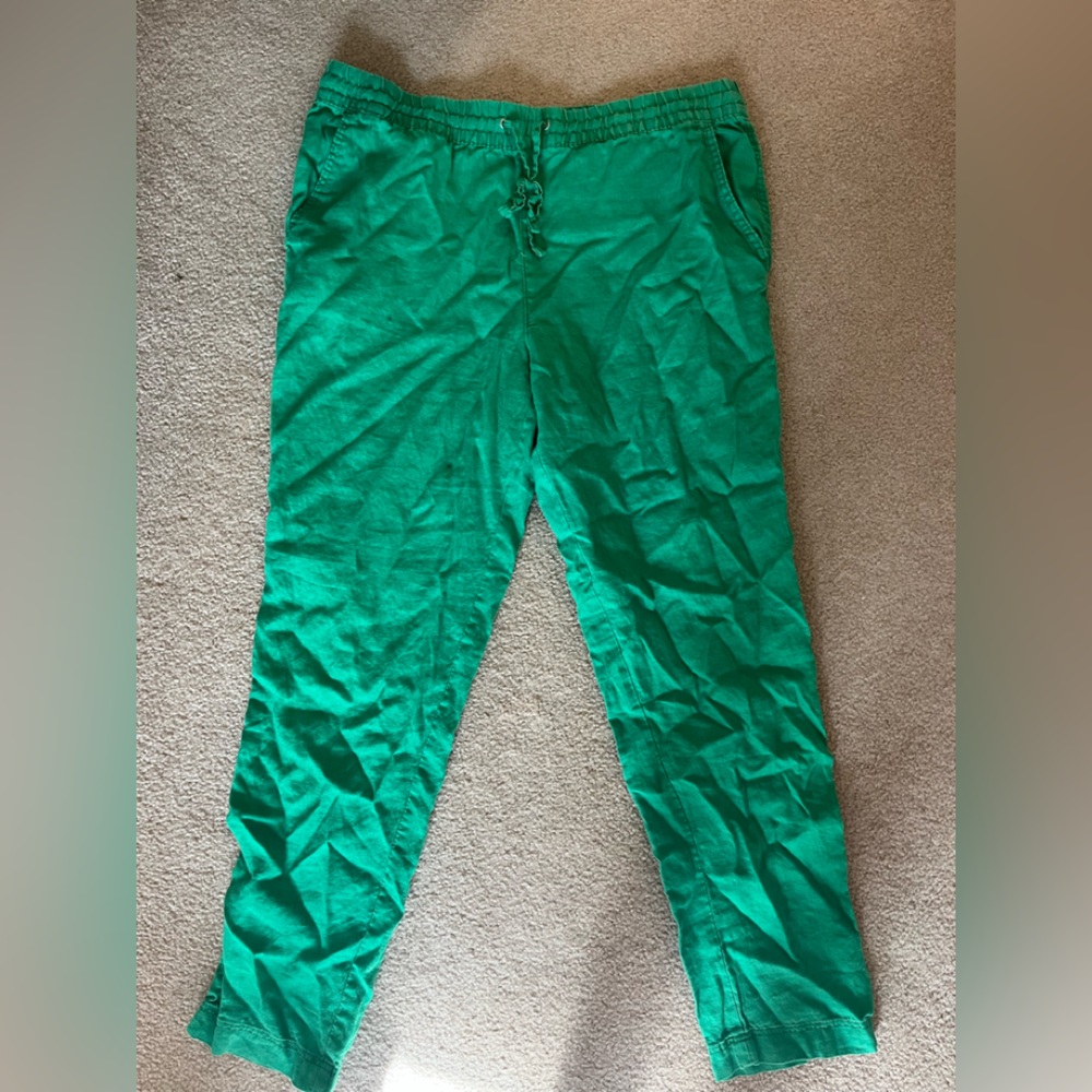 H&M Vibrant Green Casual Linen Pants
